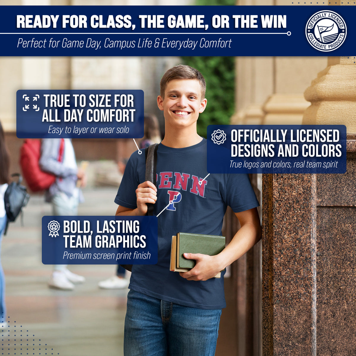 Penn Quakers Gameday Cotton T-Shirt for Men and Women