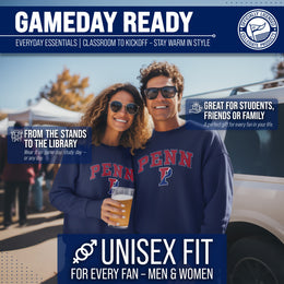 Penn Quakers Adult Arch & Logo Soft Style Gameday Crewneck Sweatshirt - Navy