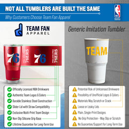 Philadelphia 76ers NBA Basketball 30oz Stainless Steel Vacuum Insulated Game Day Tumbler with Silicone Grip - Red