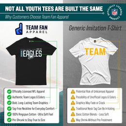 Philadelphia Eagles NFL Youth Modern Endzone Football T-Shirt Unisex Tag Free Comfortable - Black