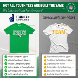 Philadelphia Eagles NFL Youth Modern Endzone Football T-Shirt Unisex Tag Free Comfortable - Kelly Green