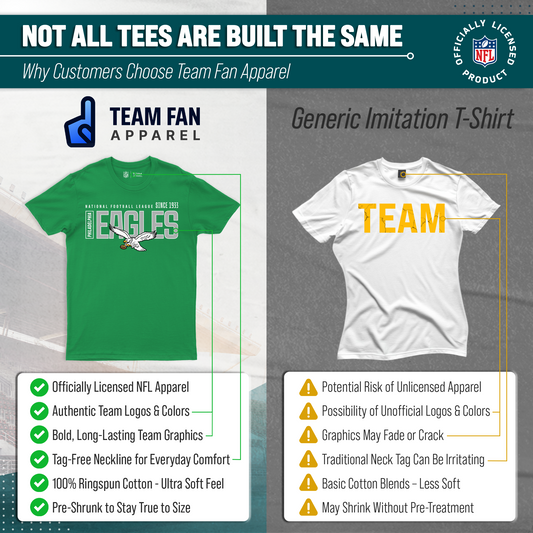 Philadelphia Eagles  NFL Shirt Men Women Unisex Tag-Free Cotton Gameday Tee - Kelly Green