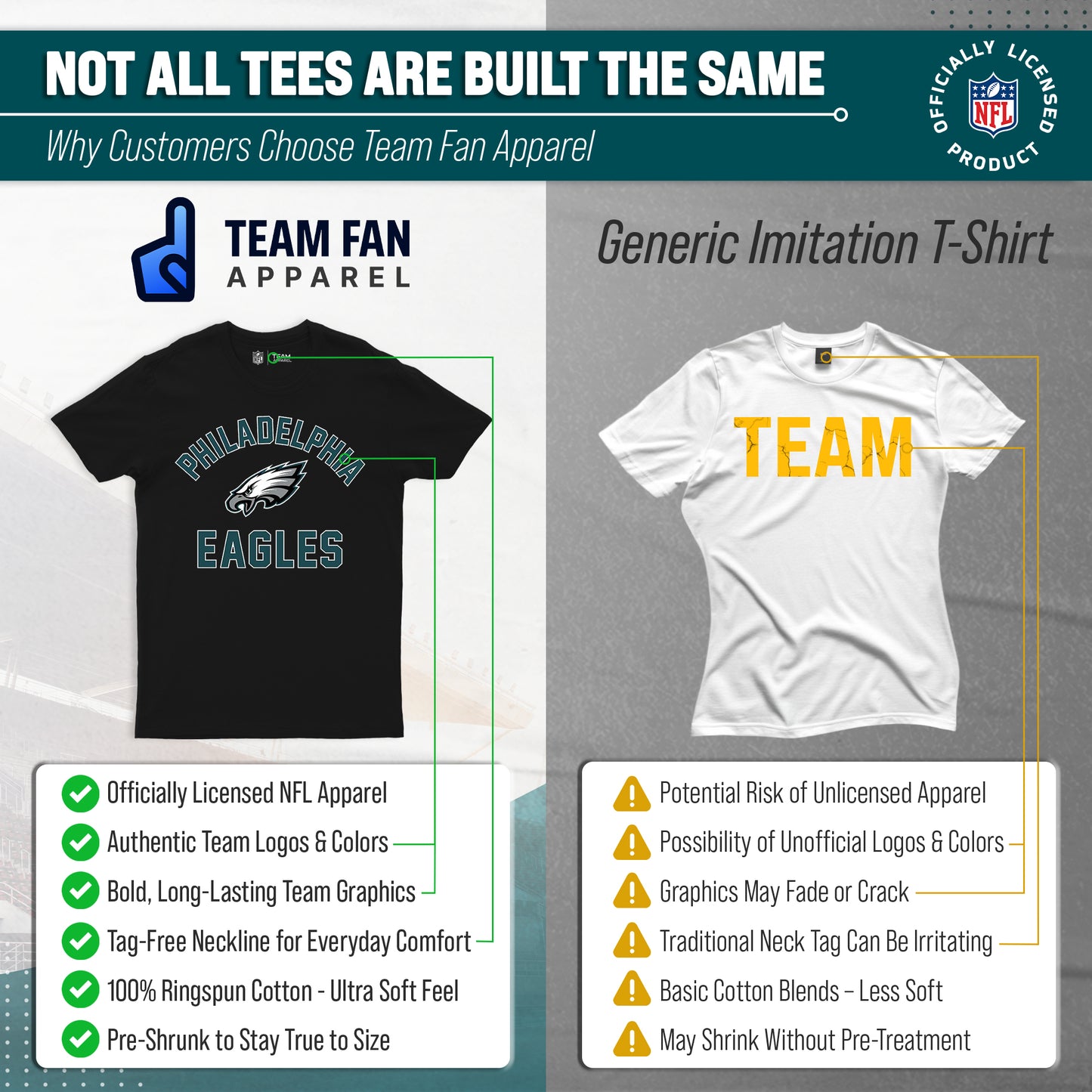 Philadelphia Eagles Team Fan Apparel NFL  Gameday T-Shirt - Black