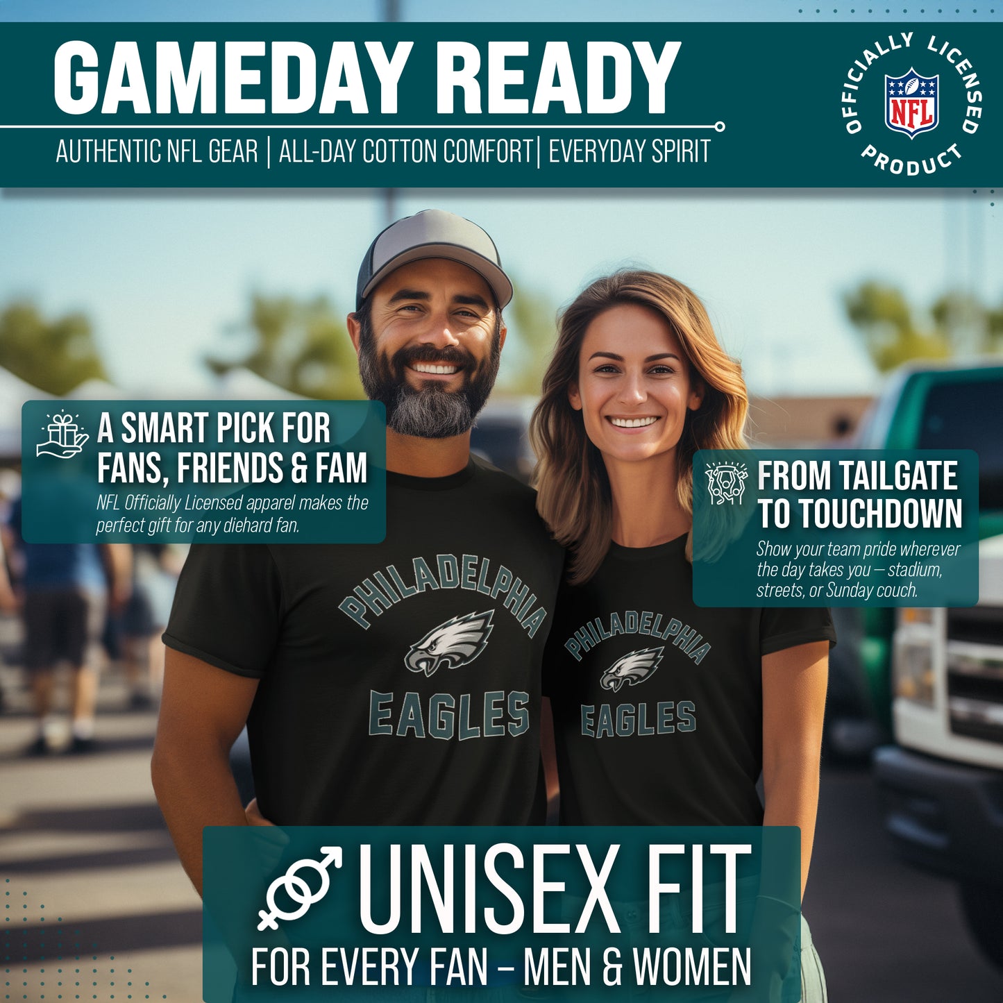Philadelphia Eagles Team Fan Apparel NFL  Gameday T-Shirt - Black