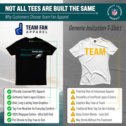 Philadelphia Eagles Adult NFL Speed Stat Sheet T-Shirt - Black