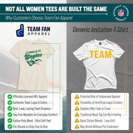 Philadelphia Eagles NFL Womens Vintage Charm Tag-Less Soft T-Shirt - Birch