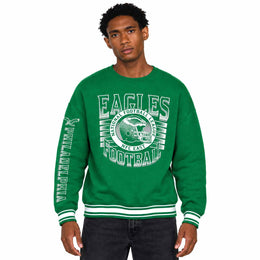 Philadelphia Eagles  NFL Franchise Striped Rib Oversized Crewneck Men - Kelly Green