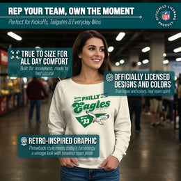 Philadelphia Eagles NFL Womens Vintage Charm French Terry Slouchy Top - Birch