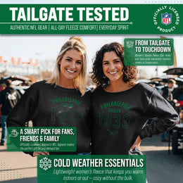 Philadelphia Eagles NFL Womens Big Date French Terry Slouchy Top - Black