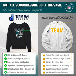Philadelphia Eagles NFL Womens Retro Triangle French Terry Slouchy Top- Raglan Sleeves - Heather Charcoal