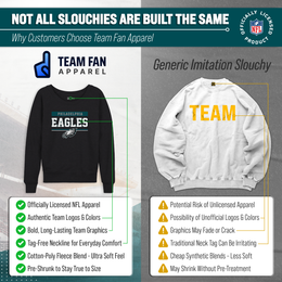 Philadelphia Eagles NFL Womens Team Block French Terry Slouchy Top - Charcoal