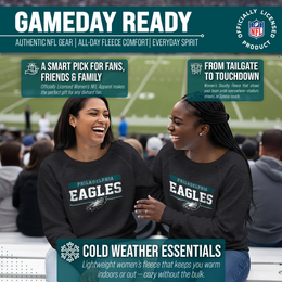 Philadelphia Eagles NFL Womens Team Block French Terry Slouchy Top - Charcoal