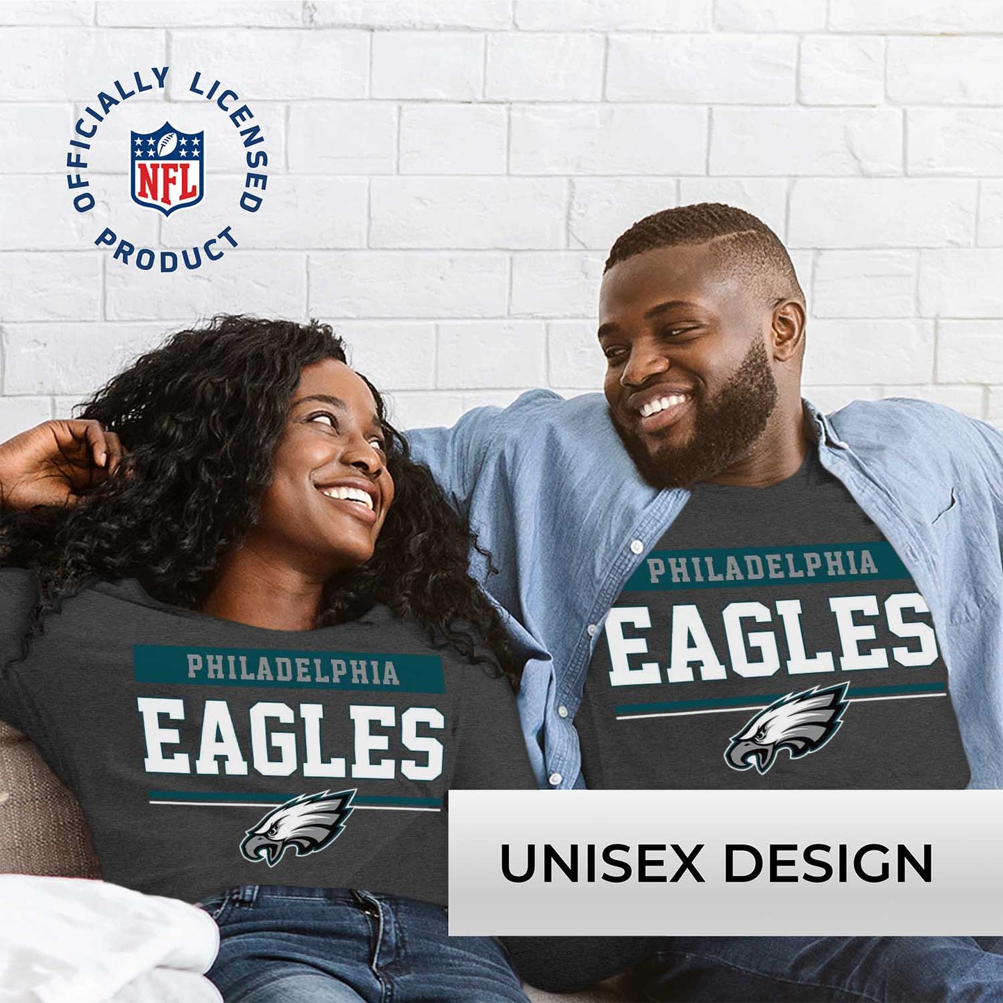 Philadelphia Eagles NFL Adult Charcoal Long Sleeve T Shirt - Charcoal