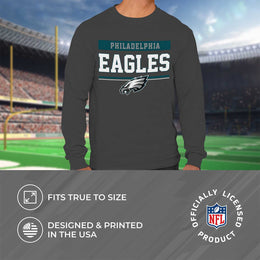 Philadelphia Eagles NFL Adult Charcoal Long Sleeve T Shirt - Charcoal