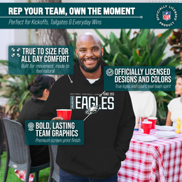 Philadelphia Eagles NFL Adult Unisex Modern Endzone Soft Fleece Hooded Sweatshirt - Black