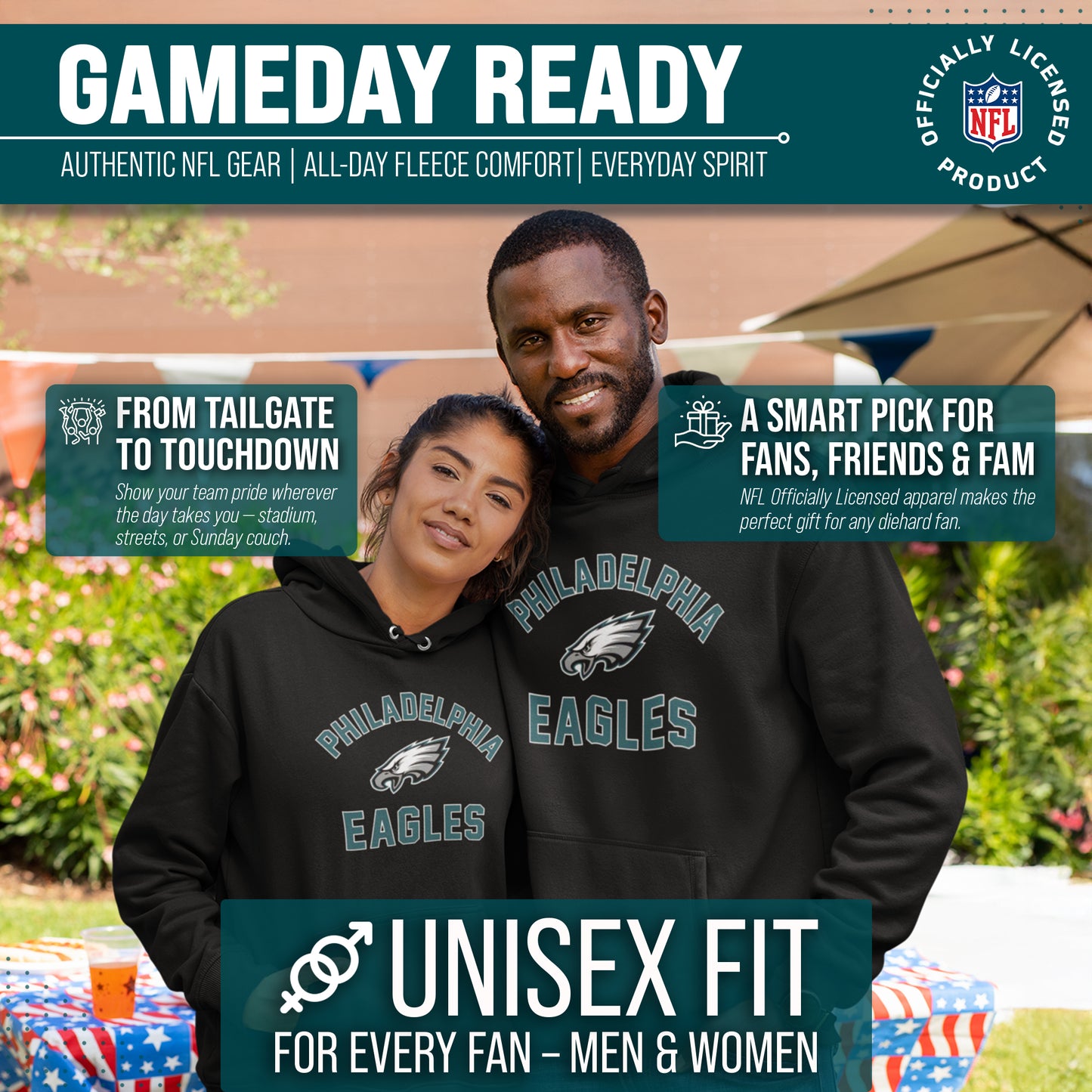 Philadelphia Eagles Team Fan Apparel NFL  Gameday Hoodie - Black
