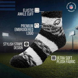 Philadelphia Eagles  NFL Women's Fuzzy Slipper Socks - Black