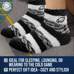 Philadelphia Eagles  NFL Women's Fuzzy Slipper Socks - Black