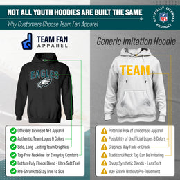 Philadelphia Eagles NFL Youth Home Team Hoodie- Kids Hooded Sweatshirt - Black