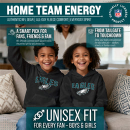 Philadelphia Eagles NFL Youth Home Team Hoodie- Kids Hooded Sweatshirt - Black