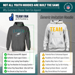 Philadelphia Eagles NFL Youth Home Team Hoodie- Kids Hooded Sweatshirt - Sport Gray