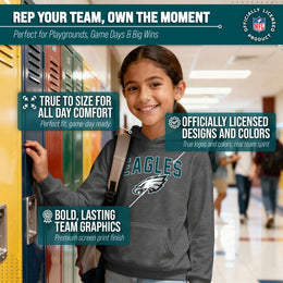 Philadelphia Eagles NFL Youth Home Team Hoodie- Kids Hooded Sweatshirt - Sport Gray