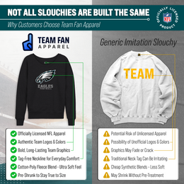 Philadelphia Eagles NFL Womens Ultimate Fan French Terry Slouchy Top- Raglan Sleeves - Charcoal