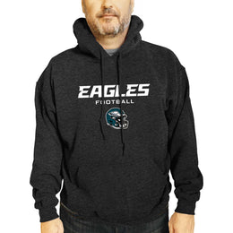 Philadelphia Eagles Adult NFL Football Helmet Heather Hooded Sweatshirt  - Charcoal