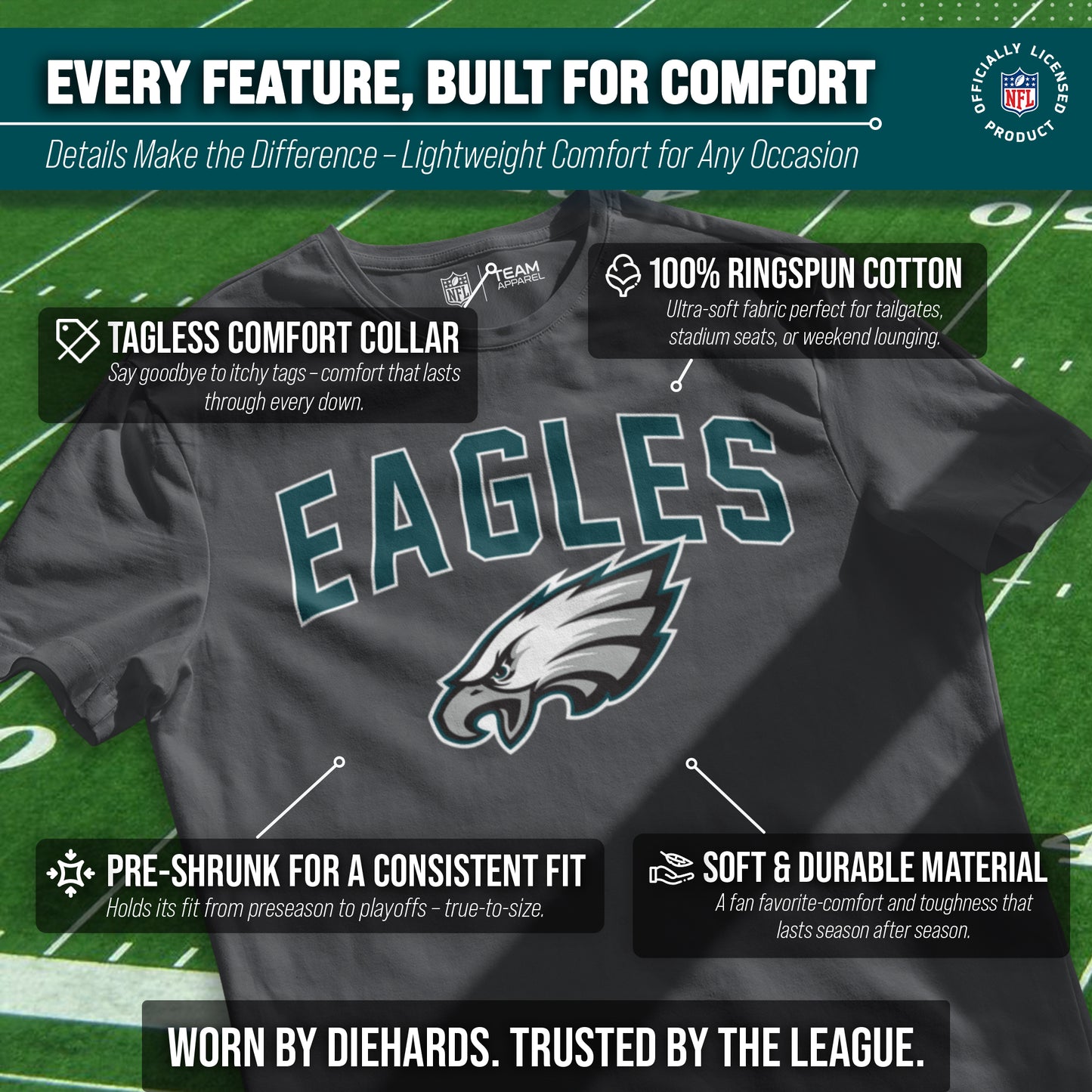 Philadelphia Eagles NFL Home Team Tee - Gray