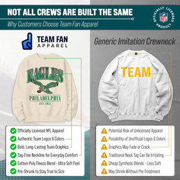 Philadelphia Eagles Womens NFL Starstruck Crewneck Pullover - Cream