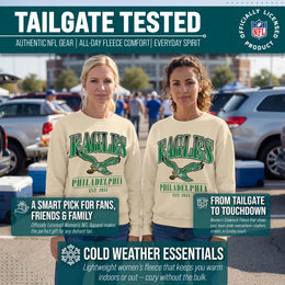 Philadelphia Eagles Womens NFL Starstruck Crewneck Pullover - Cream