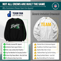 Philadelphia Eagles Womens NFL Scrimmage Line Crewneck Pullover - Black