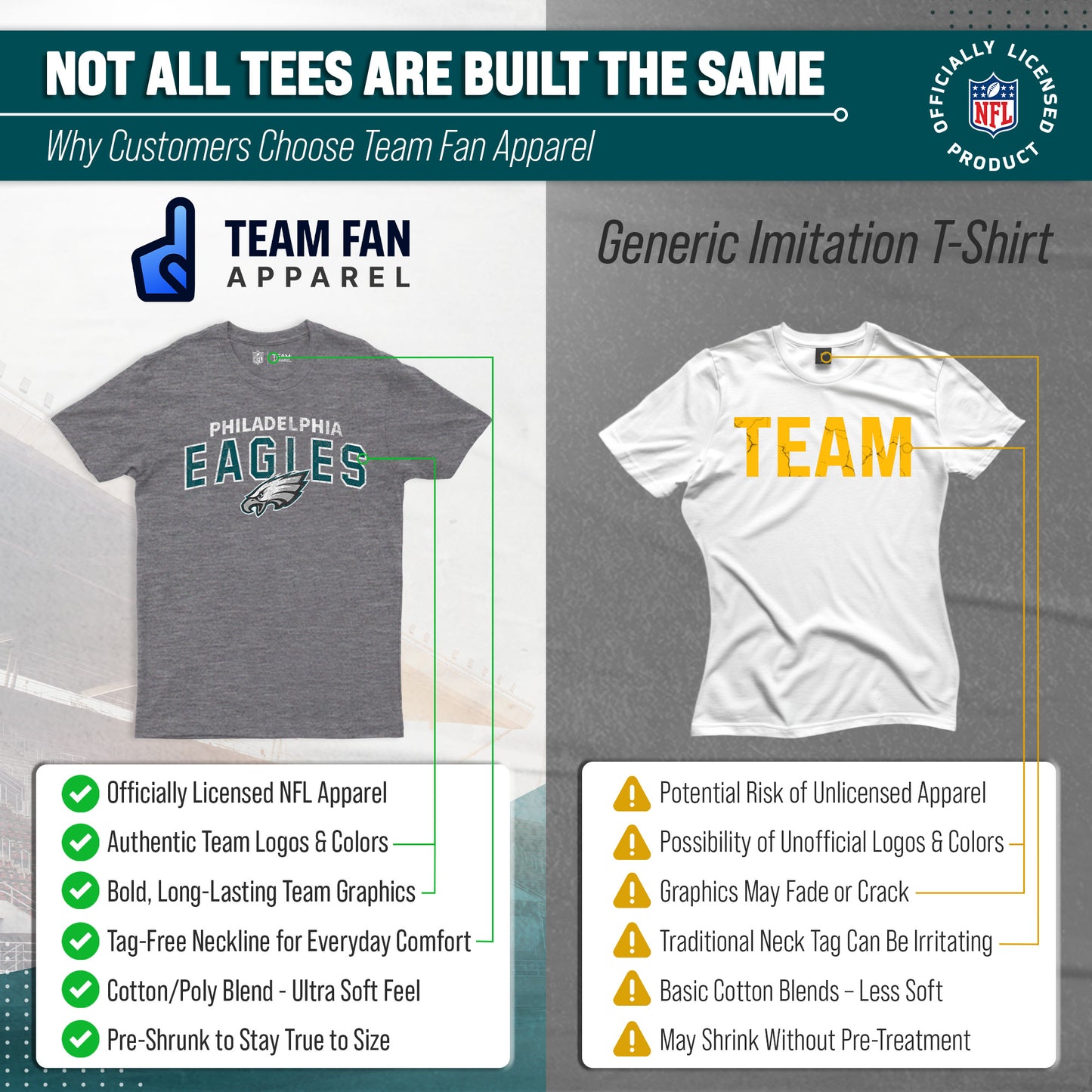 Philadelphia Eagles NFL Starting Fresh Tee - Sport Gray