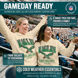 Philadelphia Eagles Team Fan Apparel NFL Women's  Starstruck Fleece Pullover Hoodie - Cream