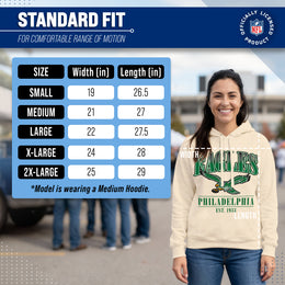 Philadelphia Eagles Team Fan Apparel NFL Women's  Starstruck Fleece Pullover Hoodie - Cream