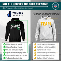 Philadelphia Eagles Ladies NFL Scrimmage Line Fleece Pullover Hooded Sweatshirt - Black