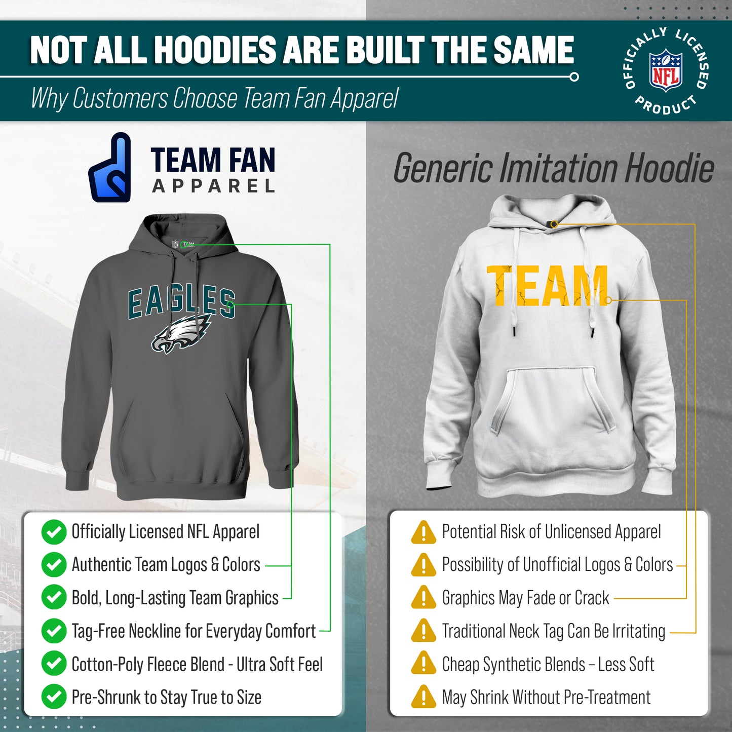 Philadelphia Eagles NFL Home Team Hoodie - Gray