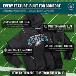 Philadelphia Eagles NFL Adult Unisex Starting Fresh Ultra Soft Fleece Hooded Sweatshirt - Black Heather