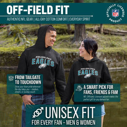 Philadelphia Eagles NFL Adult Unisex Starting Fresh Ultra Soft Fleece Hooded Sweatshirt - Black Heather