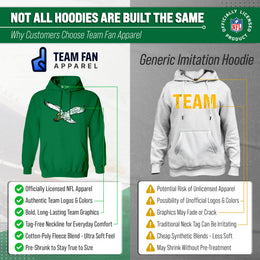 Philadelphia Eagles NFL Adult Unisex Modern Throwback Ultra Soft Fleece Hooded Sweatshirt - Kelly Green