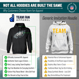 Philadelphia Eagles NFL Adult Unisex Modern Throwback Ultra Soft Fleece Hooded Sweatshirt - Black Heather