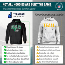 Philadelphia Eagles NFL Adult Unisex All Star Soft Fleece Hooded Sweatshirt - Black Heather