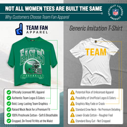 Philadelphia Eagles  Women's Franchise Helmet Crop T-Shirt Mock Neck - Kelly Green