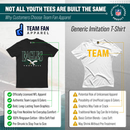 Philadelphia Eagles NFL Youth Overtime Blueprint Football T-Shirt Unisex Tag Free Comfortable - Black