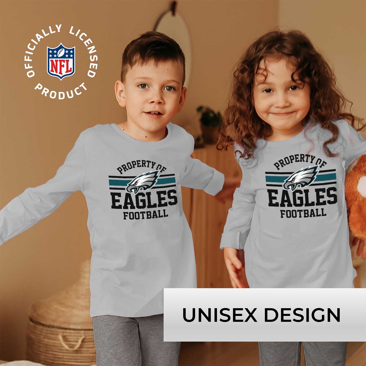 Philadelphia Eagles NFL Youth Property Of Crew Sweatshirt - Sport Gray