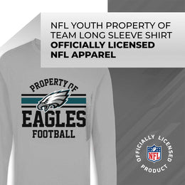 Philadelphia Eagles NFL Youth Property Of Long Sleeve Lightweight T Shirt - Sport Gray