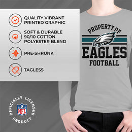 Philadelphia Eagles NFL Youth Property Of Long Sleeve Lightweight T Shirt - Sport Gray