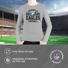 Philadelphia Eagles NFL Youth Property Of Long Sleeve Lightweight T Shirt - Sport Gray