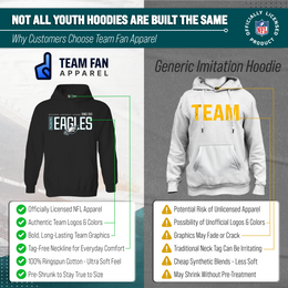 Philadelphia Eagles NFL Youth Modern Endzone Football Fleece Hooded Sweatshirt - Black