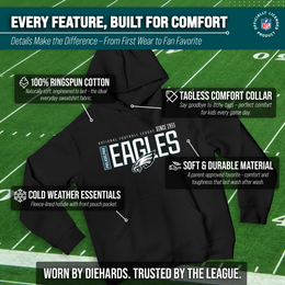Philadelphia Eagles NFL Youth Modern Endzone Football Fleece Hooded Sweatshirt - Black